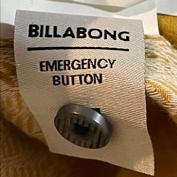 Billabong Mustard & Cream Short-Sleeve Button-Up 100% Cotton Shirt - Picture 7 of 11